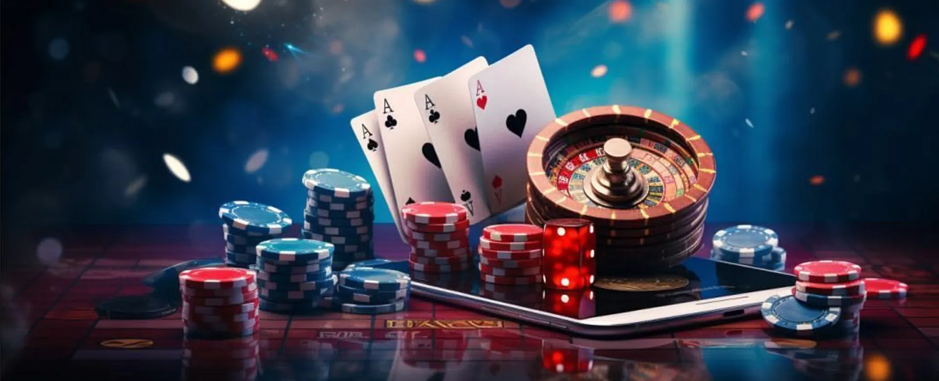 58jili Blog Hero Image: A vibrant online casino scene with various games and promotions